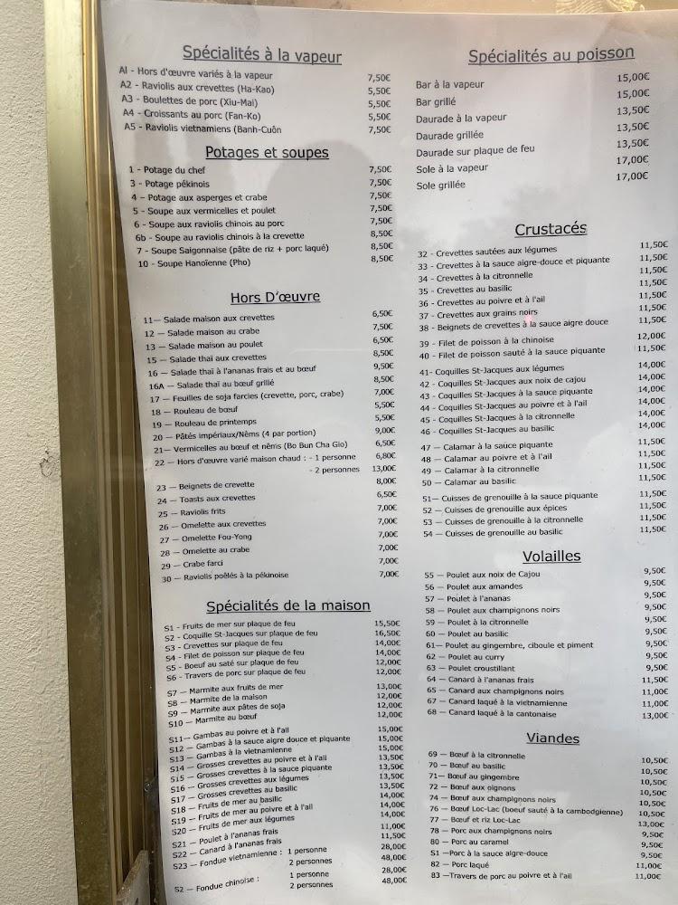 Restaurant Saïgon - Menu Image 1